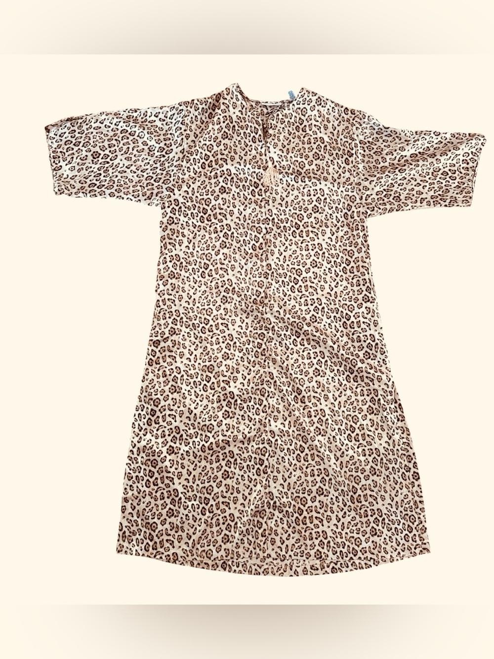 Lord and Taylor vintage leopard print house dress kaftan OS - Picture 4 of 5